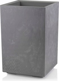 Virágtartó Oszlop Beton utánzat szürke beton H60x40 cm teraszra Loft kerekek