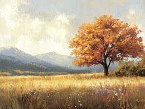 Vászonkép Canvas Tájkép Szabadtér Hegyek Fa Ősz 80x60