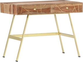vidaXL fiókos tömör akácfából íróasztal 100 x 55 x 75 cm