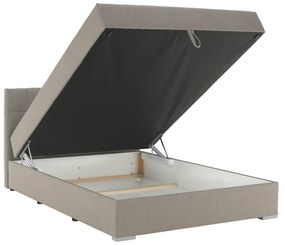 Boxspring típusú ágy 120x200, szürkésbarna taupe, FERATA TV KOMFORT