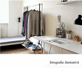 Görgős ruhaálvány, rozsdamentes fém/fekte műanyag, DOLFO NEW