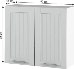 Felső szekrény, világosszürke/fehér, JULIA TYP 11