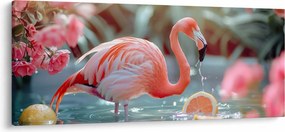 Kép - Flamingó a tóban (120x50 cm)