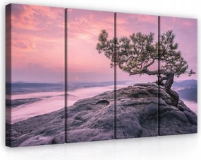 Vászonkép Triptyk Fa Sorozat Hegyek Nagy Nappali 120x80