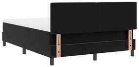 Boxspring Ágy Mattal Fekete 140x200 cm Bársony