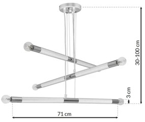 Csillár BASTONE WHITE 6xE14 / 40W / 230V