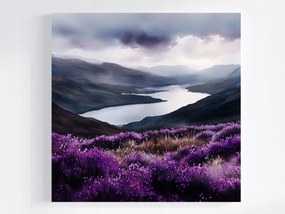 Vászonkép Canvas Tájkép Kilátás Skócia Hegyek Fjord Láp 80x80