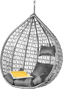Szürke függőszék KOKON állvány nélkül, szürke párna