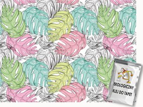 Fotótapéta Flizelina Natura Levelek Pasztell Monstera 200x140 ragasztó