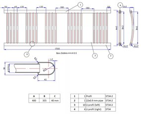 Törölközőszárító radiátor 60 x 150 cm - Nero Italia (szürke)