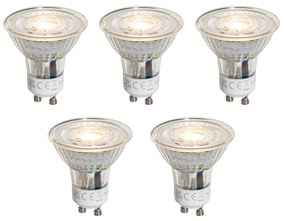 5 darabos GU10 50mm-es dimmelhető LED izzókészlet, átlátszó, 4,9W, 500 lm, 2700K