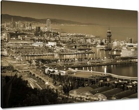 Vászonkép 100x70 Barcelona Éjszakai tájkép