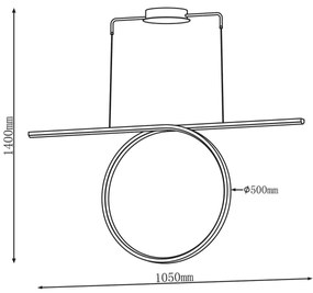 LED csillár kábelen ODETTA LED/42W/230V 4000K fekete