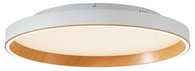 Design mennyezeti lámpa fehér fa elemekkel 60cm LED-del, 3 fokozatú kapcsolóval - Ingo