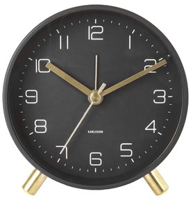 Lofty fekete ébresztőóra, ø 11 cm - Karlsson