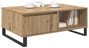 Dohányzóasztal fiókkal kézműves tölgy 90 x 60 x 35 cm Faanyag