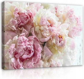 Vászonkép falikép rózsaszín fehér virágok 100 x 75