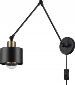 Fali lámpa vállra E27 beltéri fali lámpa Led kapcsoló fekete