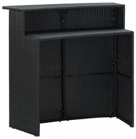 fekete polyrattan kerti bárasztal 120 x 55 x 110 cm
