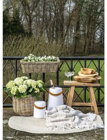 Barcelona sámli, teak fa, nature, 50x25x45 cm