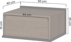 Zenar fali éjjeliszekrény fiókkal 50 cm - elegáns dió / fekete