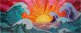 Kép - Hullámmozaik (120x50 cm)