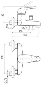 RAV Slezák SA054.5 - Kádcsaptelep SAZAVA fényes króm