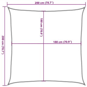 narancssárga HDPE napvitorla 160 g/m² 2 x 2 m