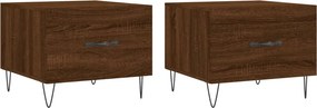 vidaXL 2 db barna tölgy szerelt fa dohányzóasztal 50 x 50 x 40 cm