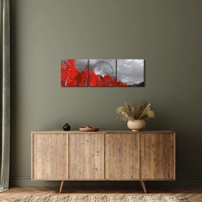 Kép - fák őszi színben (órával) (90x30 cm)
