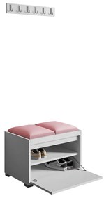 Előszoba bútor Kendora 60 +  2 db kárpitozott falpanel Pag 30x30(fehér) (Manila 09). 1059465
