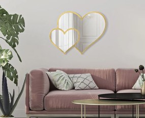 Fali tükör glam dupla szív 65x2x50cm