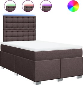 vidaXL sötétbarna szövet rugós ágy matraccal 120 x 200 cm