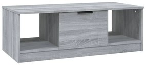 Szürke sonoma színű szerelt fa dohányzóasztal 102 x 50 x 36 cm