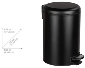 WENKO 54913100 - LEMAN szemetesvödör 25×38 cm, fekete
