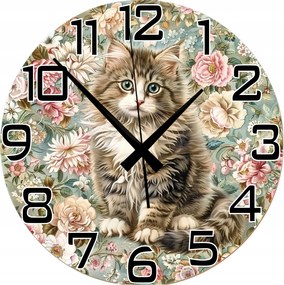 Falióra Gyönyörű Cica Tökéletes Ajándék Hangtalan Mechanizmus