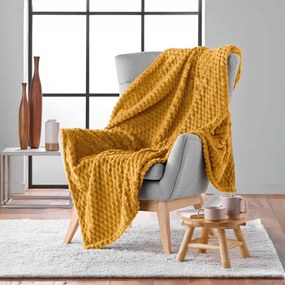 Okkersárga mikroflanel takaró 125x150 cm Mini Frosty – douceur d'intérieur