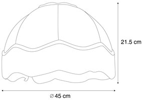 Virágmintás szövet lámpaernyő fehér belsővel 45/15/21,5 - Heritage