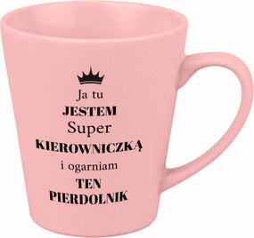 Latte bögre Matt Rózsaszín 300ml Vicces Gadget Ajándék Szuper Kormányos