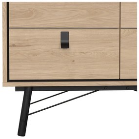 Natúr színű alacsony komód tölgyfa dekorral 102x99 cm Ry – Tvilum