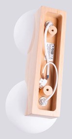 Fehér-natúr színű mennyezeti lámpa üveg búrával ø 12 cm Solum – Sollux