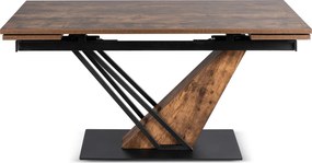 REX bővíthető étkezőasztal 160-220 cm rusztikus tölgy/fekete MDF
