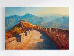 Vászonkép Canvas Nagy Fal Kína Hegyek Kilátás Épület Műemlék 120x80