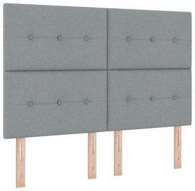 Box Spring Ágy Matraccal Világosszürke 140x200 cm Szövet