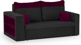 PAVEL Kétszemélyes kinyitható kanapé Fekete/lila