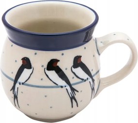 Cseh bögre 220 ml Ceramika Artystyczna Boleszláv egyedi U4831 Fecskék