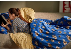 Sárga-fehér egyszemélyes-hosszabbított krepp ágyneműhuzat 140x220 cm Bæk&amp;Bølge – JUNA