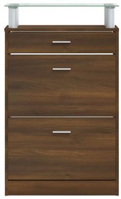 vidaXL barna tölgyszínű szerelt fa cipősszekrény 63x24x104 cm
