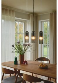 Nordlux - Kábellel függesztett MIELLA csillár 3xE27/25W/230V fekete/füstszínű