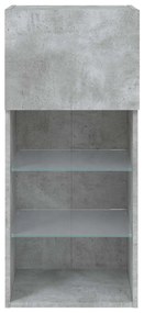 2 db betonszürke TV-szekrény LED-világítással 40,5 x 30 x 90 cm